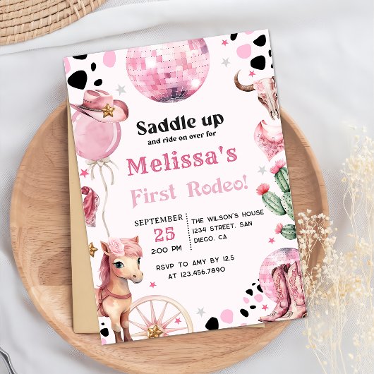 Erste Rodeo Wild West Cowgirl Einladung