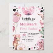 Erste Rodeo Wild West Cowgirl Einladung (Vorderseite)