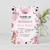 Erste Rodeo Wild West Cowgirl Einladung (Stehend Vorderseite)