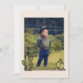 Erste Rodeo Wild West Hand Drawn Kindergeburtstag Einladung (Rückseite)