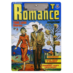 Erste romanische HerbstLiebe Vintage Comicen Klemmbrett