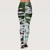 Erste rosa Wasserlilien Leggings (Rückseite)