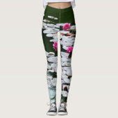 Erste rosa Wasserlilien Leggings (Vorderseite)