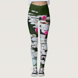 Erste rosa Wasserlilien Leggings