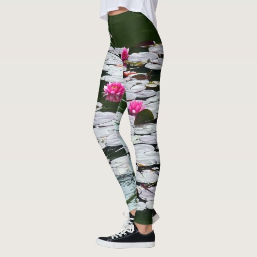 Erste rosa Wasserlilien Leggings (Links)