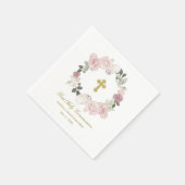 Erste Rose der heiligen Kommunion Floral Cocktail Serviette (Ecke)