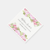 Erste Rose der heiligen Kommunion Woodland Floral Serviette (Ecke)