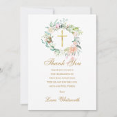 Erste Rose des heiligen Kommunion-Fotos Dankeskarte (Vorderseite)