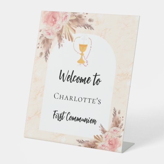 Erste Rose-Goldpfirsiche der Kommune Sockelschild (Vorderseite)