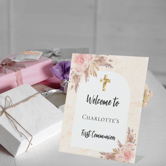 Erste Rose-Goldpfirsiche der Kommune Sockelschild