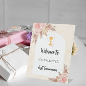 Erste Rose-Goldpfirsiche der Kommune Sockelschild