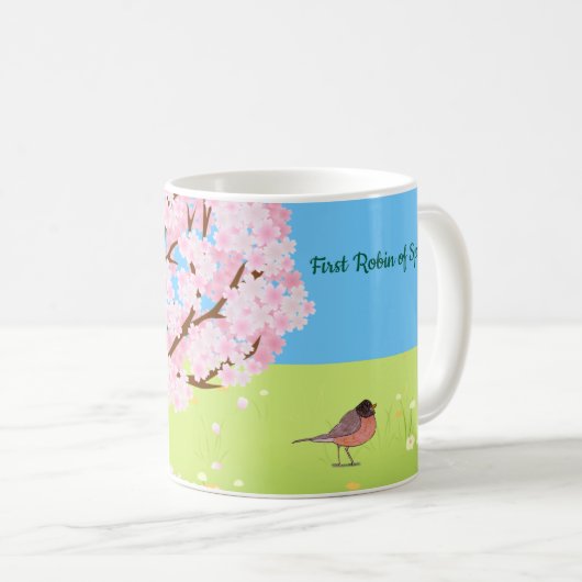 Erste Rotkehlchen des Frühlings Kaffeetasse (VorderseiteRechts)