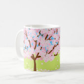 Erste Rotkehlchen des Frühlings Kaffeetasse (Vorderseite Links)