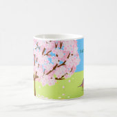 Erste Rotkehlchen des Frühlings Kaffeetasse (Mittel)