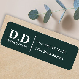 Erste Rücksendeadresse der dunkelgrünen Monogram