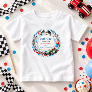Erste Runde auf der Rennstrecke Rennwagen 1. Gebur Baby T-shirt