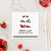 Erste Runde um den Track zum Geburtstag Serviette (Beispiel)