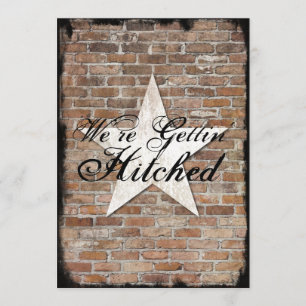 Erste Rustikale Star Brick Wedding Einladungen