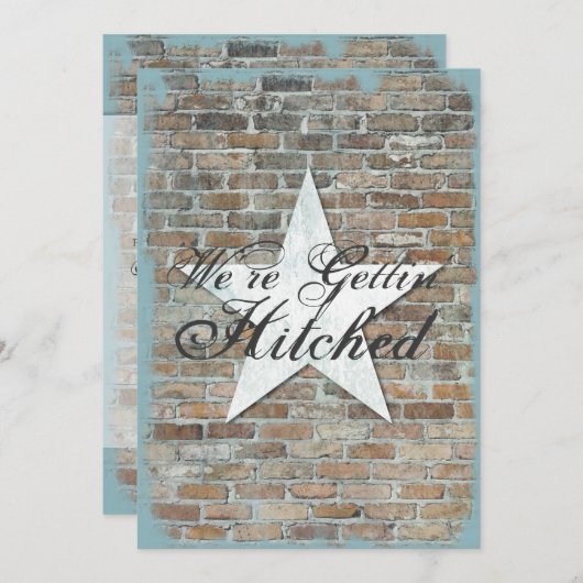 Erste Rustikale Star Brick Wedding Einladungen (Vorne/Hinten)