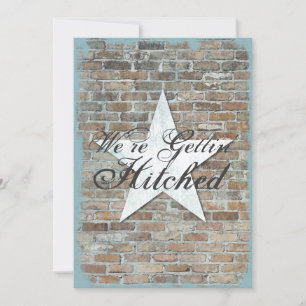 Erste Rustikale Star Brick Wedding Einladungen