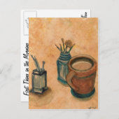 Erste Sache im KricketDiane Kaffeekunst Postkarte (Vorne/Hinten)