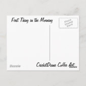 Erste Sache im KricketDiane Kaffeekunst Postkarte (Rückseite)