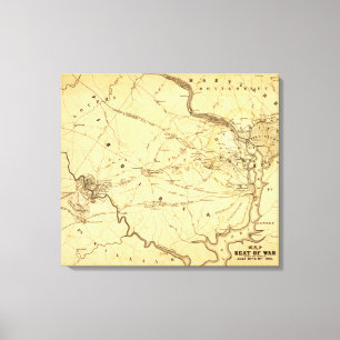 Erste Schlacht bei Bull Run - Panorama des Zivilen Leinwanddruck