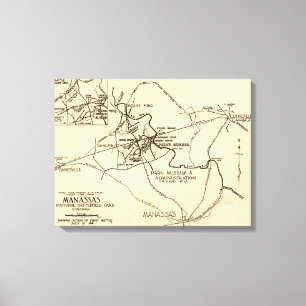 Erste Schlacht bei Bull Run - Panorama des Zivilen Leinwanddruck