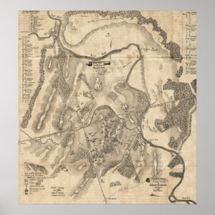 Erste Schlacht bei Bull Run - Panorama des Zivilen Poster