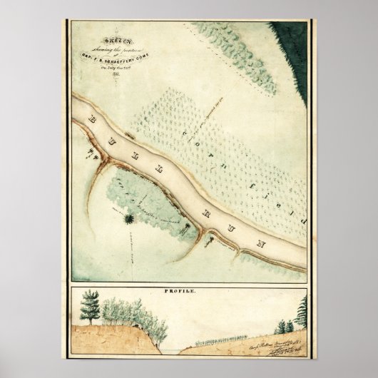 Erste Schlacht bei Bull Run - Panorama des Zivilen Poster (Vorne)