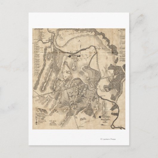 Erste Schlacht bei Bull Run - Panorama des Zivilen Postkarte (Vorderseite)