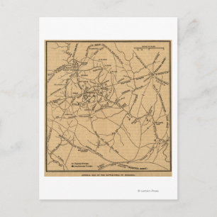 Erste Schlacht bei Bull Run - Panorama des Zivilen Postkarte