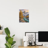 Erste-Schnee-Lärchen-Tal 12x16 Poster (Heimbüro)