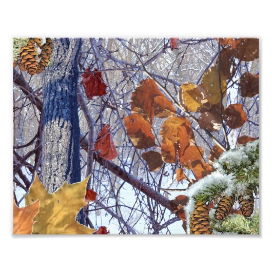Erste Schnee Winter Camouflage Print Fotodruck (Vorne)