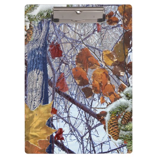 Erste Schnee Winter Camouflage Print Klemmbrett (Vorderseite)