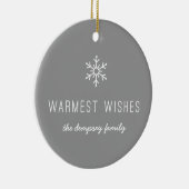 Erste Schneefall Keramik Ornament - Grau (Rechts)