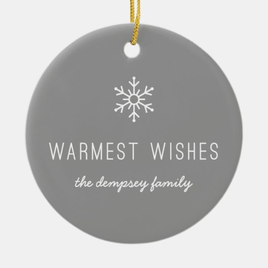 Erste Schneefall Keramik Ornament - Grau (Vorne)