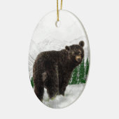 Erste Schneefall Schwarzer Bär Wilderness Keramikornament (Links)