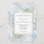 Erste Schneeflocken Ändern Sie die Blätter des Dat Save The Date (Vorne/Hinten)