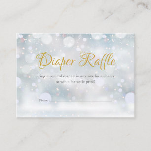 Erste Schneeflocken Diaper Raffle Baby Dusche Begleitkarte