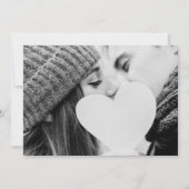 Erste Schneeflocken Fotos Grün Winterhochzeit Einladung (Rückseite)