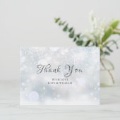 Erste Schneeflocken Vielen Dank Dankeskarte (Stehend Vorderseite)