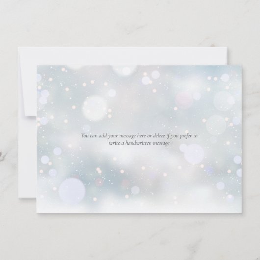 Erste Schneeflocken Vielen Dank Dankeskarte (Rückseite)