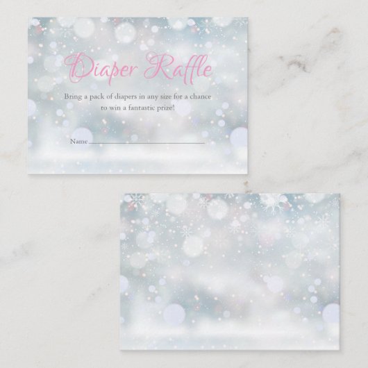 Erste Schneeflocken Windelwinddusche Begleitkarte (Vorne/Hinten)