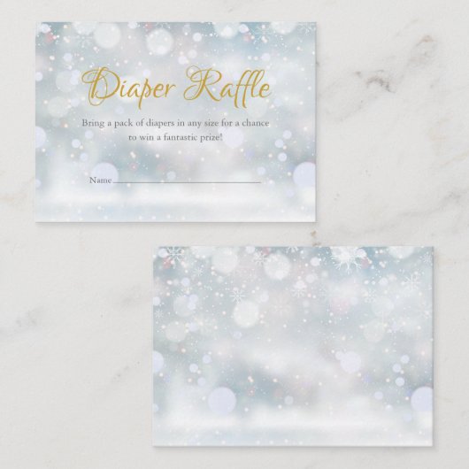 Erste Schneeflocken Windelwinddusche Begleitkarte (Vorne/Hinten)