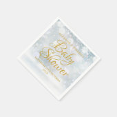 Erste Schneeflocken Winter Paare Kinderdusche Serviette (Ecke)