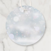 Erste Schneeflocken Winterhochzeit Danke Geschenkanhänger (Rückseite)