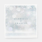 Erste Schneeflocken Winterhochzeit Elegante Serviette (Vorderseite)