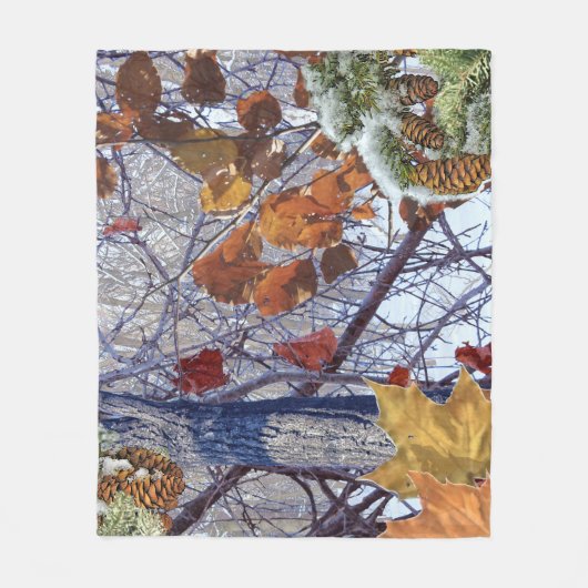 Erste Schneewinterszene Camouflage-Malerei Fleecedecke (Vorderseite)
