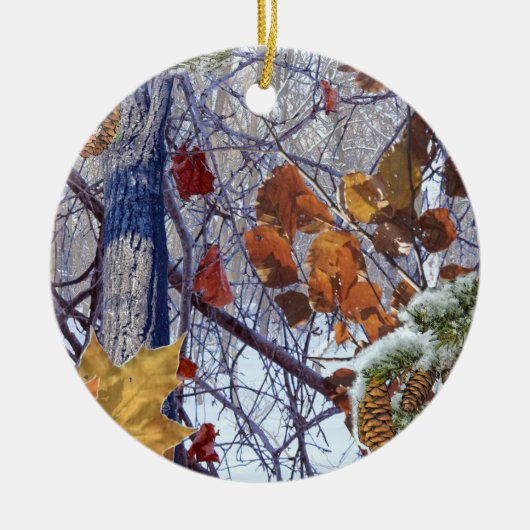 Erste Schneewinterszene Camouflage-Malerei Keramikornament (Vorne)